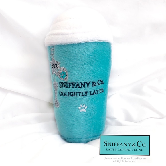 NWT Small 5" Sniffany & Co. Designer Dog Toy EsPAWsso Coffee Cup Plush Squeaky - Picture 1 of 2